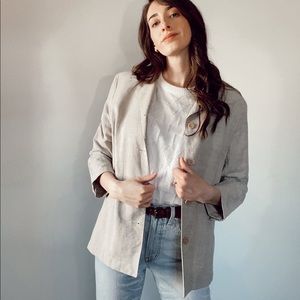 Linen cotton blend lightweight jacket. A few faint spots. Pictured